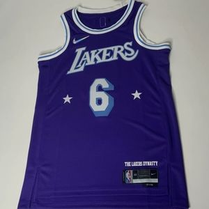 Nike LA Lakers LeBron James #6 Purple 2021-22 City Edition Jersey Mens S & M